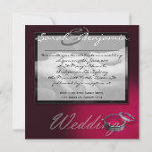 Invitation Échanger des anneaux avec des bandes Mariages (Dos)