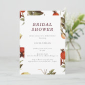 Invitation Échantillon de Fête des mariées de forêt florale f (Debout devant)