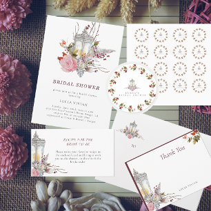 Invitation Échantillon de Roses floraux rustiques et de Fête