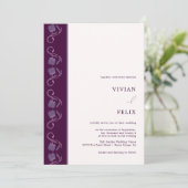 Invitation Échantillon Mariage floral Paisley Two Color Line (Debout devant)