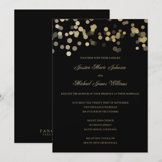 Invitation Échantillon pour Lauren (Devant / Derrière)