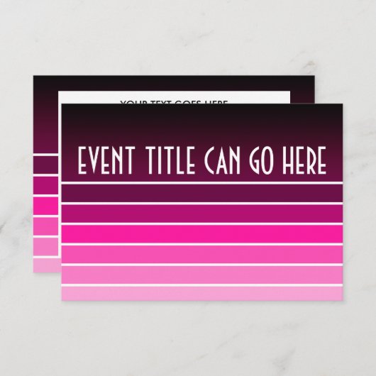 Invitation échantillon rose (Devant / Derrière)