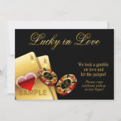 Invitation ÉCHANTILLON SEUL Casino Style Papier Mariage: semi (Devant)