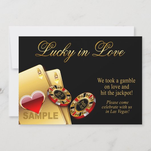 Invitation ÉCHANTILLON SEUL Casino Style Papier Mariage: semi (Devant)