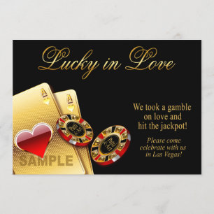 Invitation ÉCHANTILLON SEUL Casino Style Papier Mariage: semi