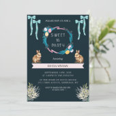 Invitation Échantillon Vert foncé Vibe de Pâques Douce 16 Ann (Debout devant)