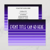 Invitation échantillon violet (Devant / Derrière)