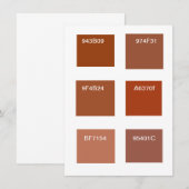 Invitation Échantillons de couleur rouille de terre cuite (Devant / Derrière)