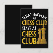 Invitation Échecs| Ce Qui Se Passe Au Humour Du Club D'Échecs (Devant / Derrière)