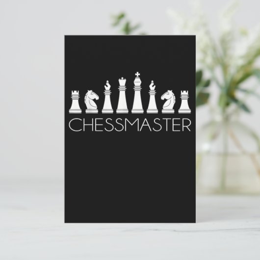 Invitation Échecs - Maître d'échecs (Debout devant)