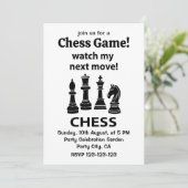 Invitation Échecs Regardez Mon Prochain Déplacement Chess (Debout devant)