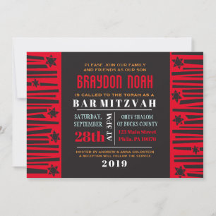 Invitation ÉCHELLE à l'invitation du Bat mitzvah du bar STARS