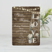 Invitation Échelle rustique et Roses blanches Aimer Mariage (Debout devant)