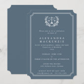 Invitation Échelles de droit bleu-gris/blanc + Couronne de la (Devant / Derrière)