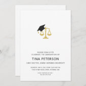 Invitation Échelles de justice avec Casquette Law School Grad (Devant / Derrière)