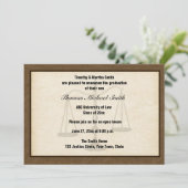 Invitation Échelles de justice, Brown, diplôme universitaire (Debout devant)