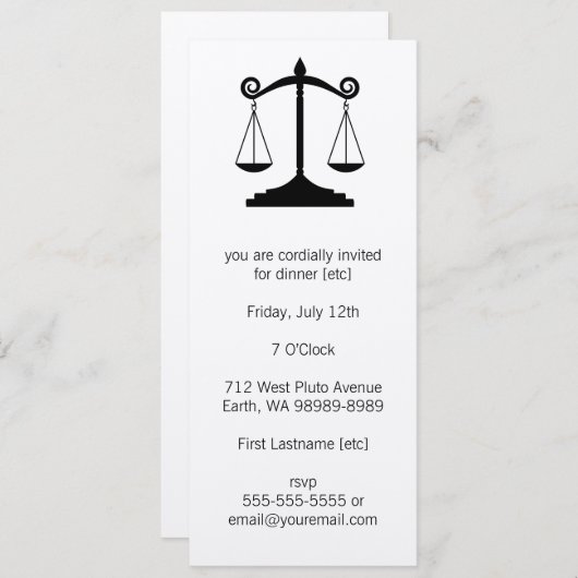 Invitation Échelles de justice (droit) (Devant / Derrière)