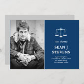 Invitation Échelles de la justice Diplôme en droit Photo Invi (Devant / Derrière)