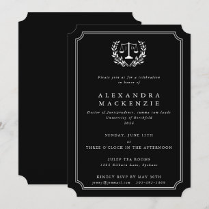 Invitation Échelles JD noir/blanc + Couronne de laurier de re