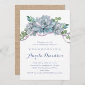 Invitation Echeveria Succulent Anniversaire Brunch Party (Devant / Derrière)