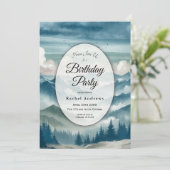 Invitation Échos à travers la fête d'anniversaire des pins br (Debout devant)