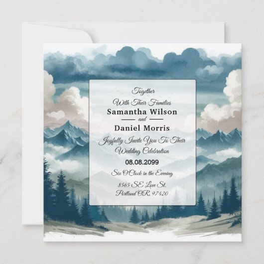 Invitation Échos à travers le Mariage des pins bruyants (Devant)