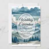 Invitation Échos à travers les pins brumeux Mariage (Devant)