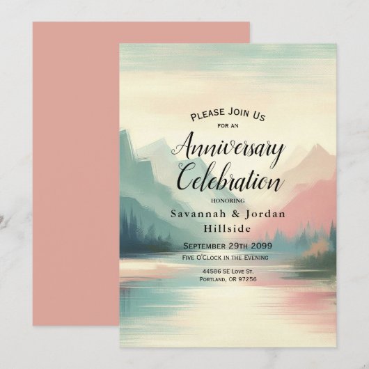 Invitation Echos doux des montagnes (Devant / Derrière)