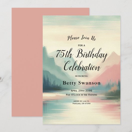 Invitation Echos doux des montagnes (Devant / Derrière)