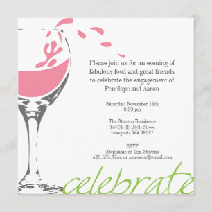 Invitation Éclaboussement de l'invitation de partie merlot