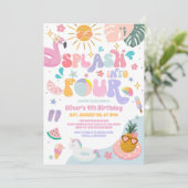 Invitation Éclabousser Dans Quatre Fête de Piscine d'Été 4e A (Debout devant)