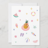 Invitation Éclabousser Dans Quatre Fête de Piscine d'Été 4e A (Dos)