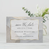 Invitation Éclaboussure d'aquarelle terreuse sur pierre de gr (Debout devant)