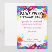 Invitation Éclaboussure de peinture (Devant / Derrière)