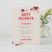 Invitation Éclaboussure | Halloween de sang (Debout devant)