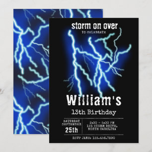 Invitation Éclair Électricité Tonnerre orage Anniversaire