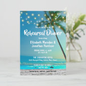 Invitation Éclairage à cordes Dîner de répétition de plage tr (Debout devant)