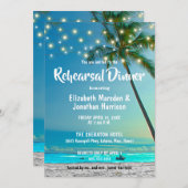 Invitation Éclairage à cordes Dîner de répétition de plage tr (Devant / Derrière)