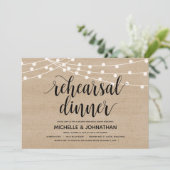 Invitation Éclairage à cordes Dîner de répétition mariage inv (Debout devant)