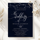 Invitation Éclairage à cordes Élégant Mariage de marine