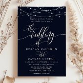 Invitation Éclairage à cordes Élégant Mariage de marine