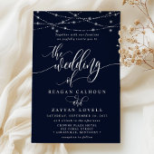 Invitation Éclairage à cordes Élégant Mariage de marine