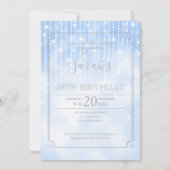 Invitation Éclairage à cordes et ballons Sweet 16 Lt. Blue ID (Dos)