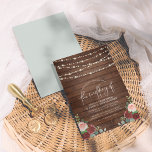 Invitation Éclairage à cordes Eucalyptus & Mariage Floral Bou<br><div class="desc">Une collection élégante avec de beaux bouquets fleuris, du bois rustique et des lampes à cordes jumelées à un script de calligraphie moderne et une police serif classe pour le printemps, l'été ou le mariage de automne. Ce design est orné d'un bouquet de roses et de pivoines roses et bordeaux,...</div>