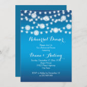 Invitation Éclairage à cordes, flocon de neige Dîner de répét (Devant / Derrière)