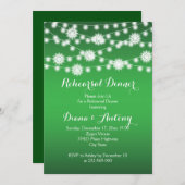 Invitation Éclairage à cordes, flocon de neige Dîner de répét (Devant / Derrière)