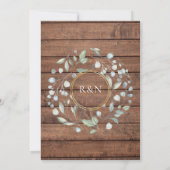 Invitation Éclairage à cordes Grange rustique Mariage de verd (Dos)