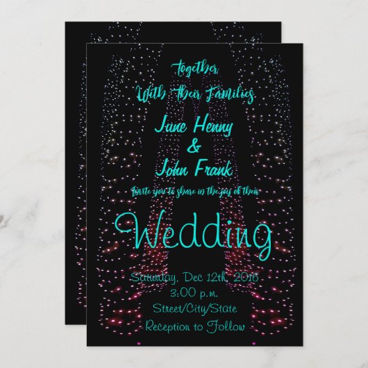 Invitation Éclairage à cordes, Mariage d'éclairage des fées (Devant / Derrière)