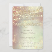 Invitation Éclairage à cordes or brillant rouillé (Devant)