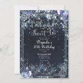 Invitation Éclairage d'argent pourpre doux 16 16e (Devant)